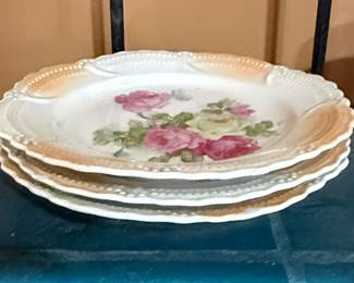 Leuchtenburg Germany Rose Floral Plates