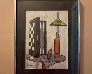 Bernard Buffet Lithograph - Still Life with Backgammon