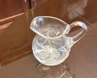 Vintage Pinwheel Cut Crystal Creamer