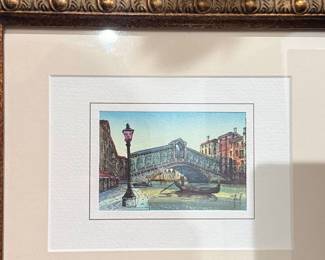 Venice Rialto Bridge Watercolor Print by Andrea Biondetti