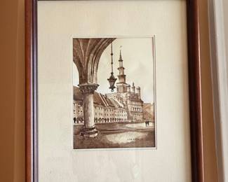 Czarnota architectural sepia watercolor