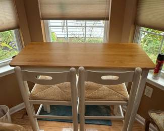 Farmhouse Style Counter Height Breakfast Table and Two Chairs