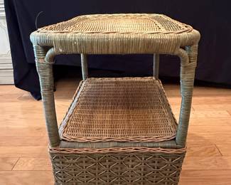 Wicker Two-Tier Accent Table