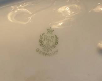 R.S. Germany Porcelain Hand Painted Floral Celery Dish