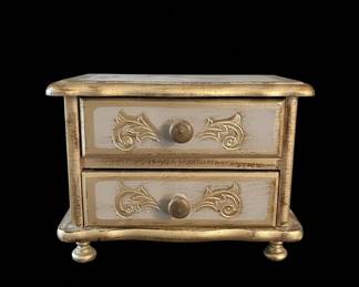 Vintage Florentine Style Jewelry Chest