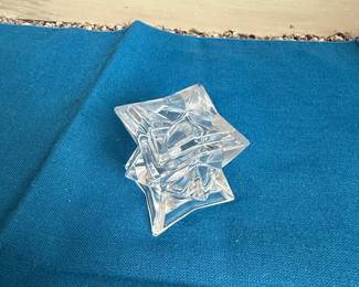 Five Clear Crystal Star-Shaped Votive Candle Holder