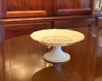Lenox Pedestal Candy Dish with Gold Filigree