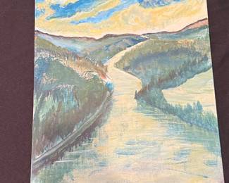 Original Landscape Oil Painting on Canvas Board