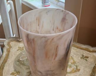 LaBoutique Marbled Lucite Wastebasket