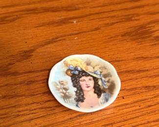 Miniature Bone China Portrait Plate - Gainsborough Style