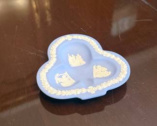 Wedgwood Jasperware Blue Clover Card Suit Trinket Dish