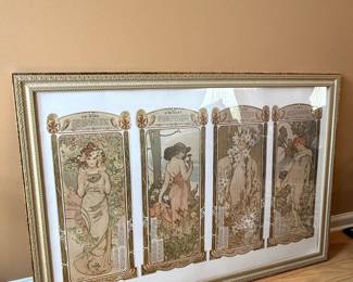 Alphonse Mucha 'The Flowers' (Les Fleurs) Decorative Panel Print
