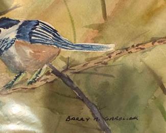 Barry M. Garelick Watercolor Painting of Chickadees