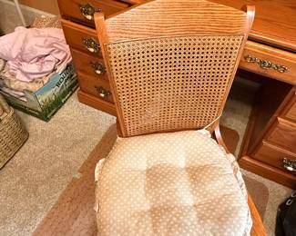 Vintage Oak Roll-Top Desk and Chair Set