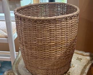 Vintage Woven Wicker Waste Basket