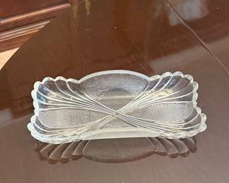 Vintage Pressed Glass Relish Tray - Iowa Pattern