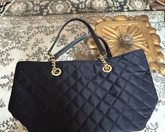 Calvin Klein Quilted Nylon Chain Tote Bag