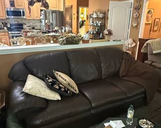 Natuzzi Dark Brown Leather Sofa
