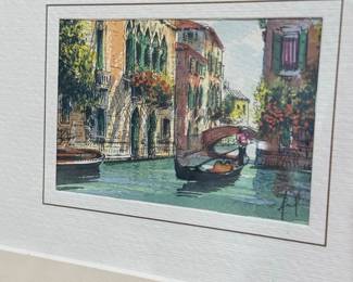 Venetian Canal Scene Art Print by Bonazzon