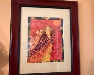 Decorative Portrait Print in Wood Frame by Patricia Wyatt