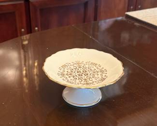 Lenox Pedestal Candy Dish with Gold Filigree