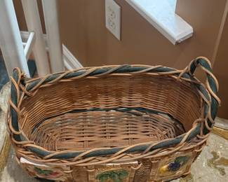 Wicker Vegetable Garden Basket with Ceramic Tiles