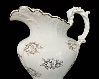 Vintage KTK Porcelain Floral Creamer with Gold Trim