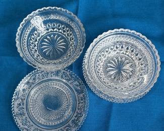 Pattern Berry Glass Bowls and Saucer