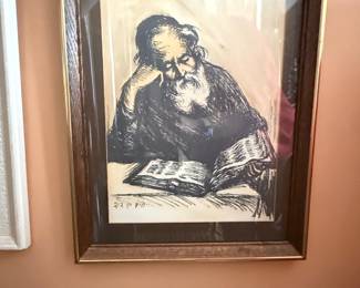 Hermann Struck Lithograph of a Rabbi