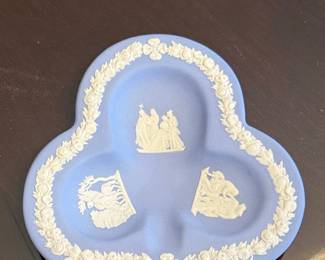 Wedgwood Jasperware Blue Clover Card Suit Trinket Dish
