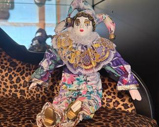 Vintage Porcelain Pierrot Clown Doll