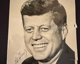 John F. Kennedy Facsimile Signature Portrait Print with Assassination Details