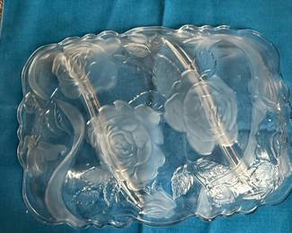 Winter Rose Divided Serving Tray