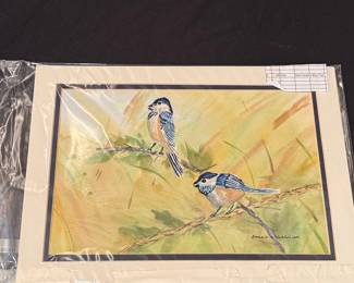 Barry M. Garelick Watercolor Painting of Chickadees