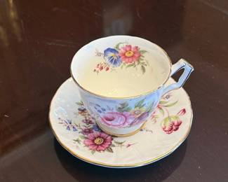 Aynsley Bone China Teacup and Saucer - Pattern 2383