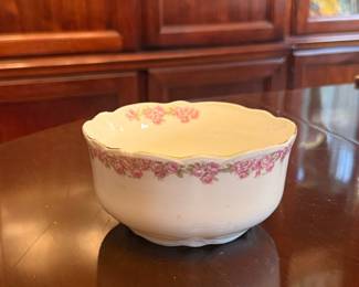LS Bavaria Porcelain Pink Rose Scalloped Bowl