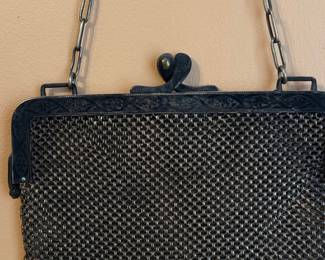 Russian Silver Mesh Purse with Fringe
