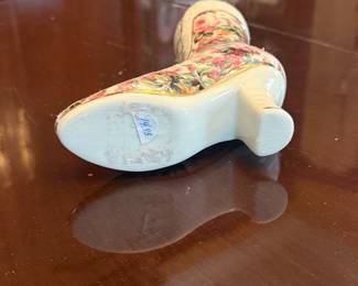 Porcelain Floral Lace-Up Boot Figurine