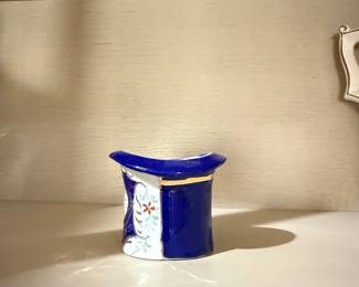Porcelain Top Hat Toothpick Holder