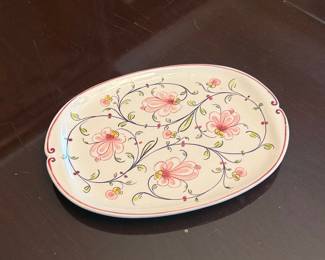 Anfora Agueda Hand Painted Floral Oval Platter