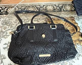 Ivanka Trump Black Textured Satchel