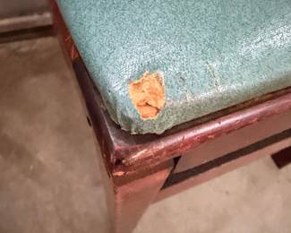 Pair of Vintage Stakmore Folding Chairs with Carved Leaf Motif