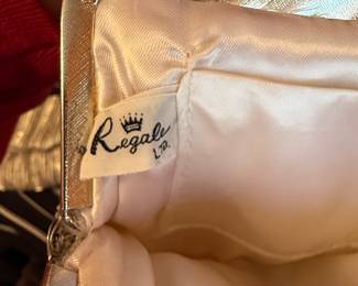 Regale Ltd. Silver Beaded Evening Bag with Fringe