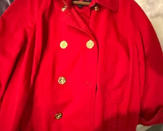 Lauren Ralph Lauren Red Nautical Pea Coat
