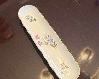 Aristocrat Bone China Hand Made Floral Celery or Relish Tray