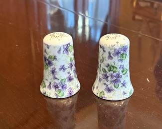 Lefton China Violet Salt and Pepper Shakers