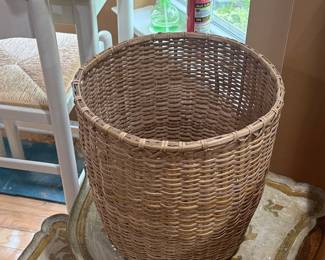 Vintage Woven Wicker Waste Basket