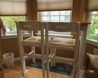Farmhouse Style Counter Height Breakfast Table and Two Chairs