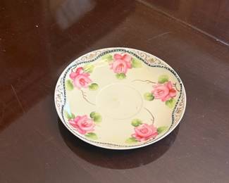 Vintage Japanese Floral Porcelain Saucer