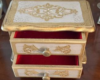 Vintage Florentine Style Jewelry Chest